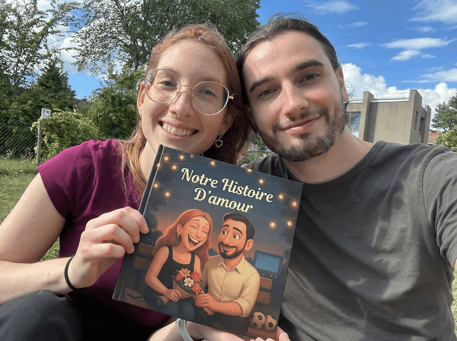 Notre histoire d'amour - livre personnalisé couple avec Ana et son petit ami